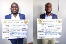 Collage photo of two suspected gold scammers.